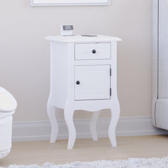 Nishano 1 Drawer 1 Door Bedside Cabinet, White
