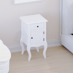 Nishano 1 Drawer 1 Door Bedside Cabinet, White