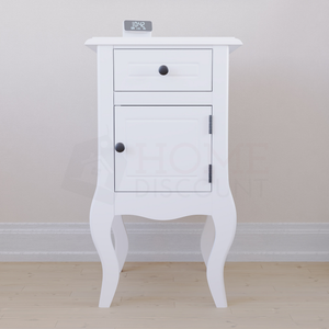 Nishano 1-Drawer 1-Door Bedside Cabinet - White