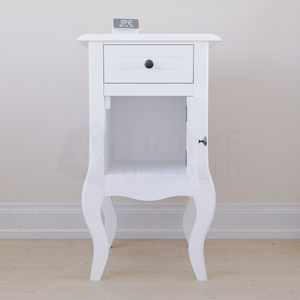 Nishano 1-Drawer 1-Door Bedside Cabinet - White