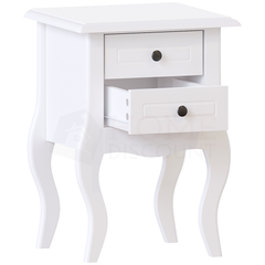 Nishano 2 Drawer Bedside Cabinet, White