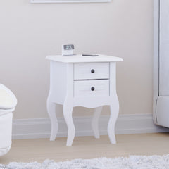 Nishano 2 Drawer Bedside Cabinet, White