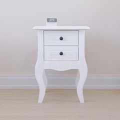 Nishano 2 Drawer Bedside Cabinet, White