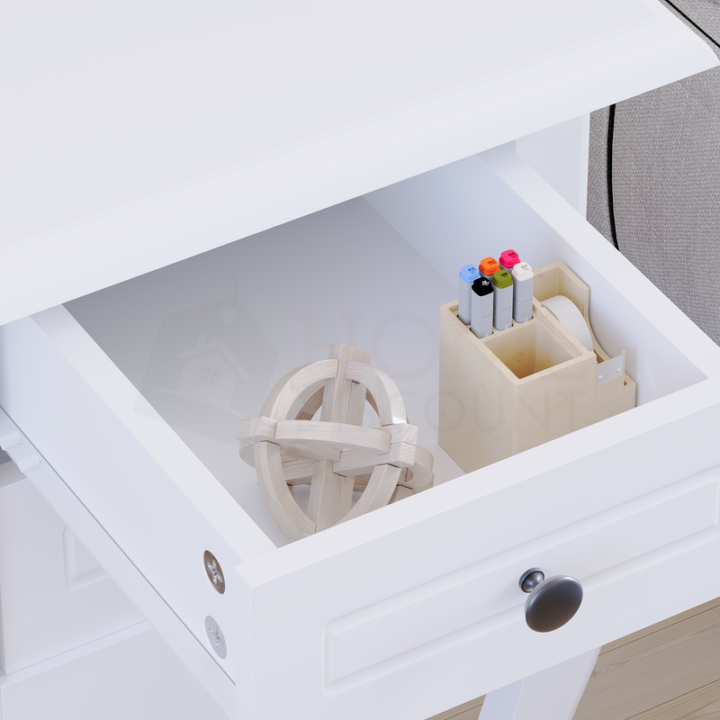 Nishano 2 Drawer Bedside Cabinet, White