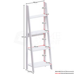 Bristol 4 Tier Step Ladder Bookcase, White