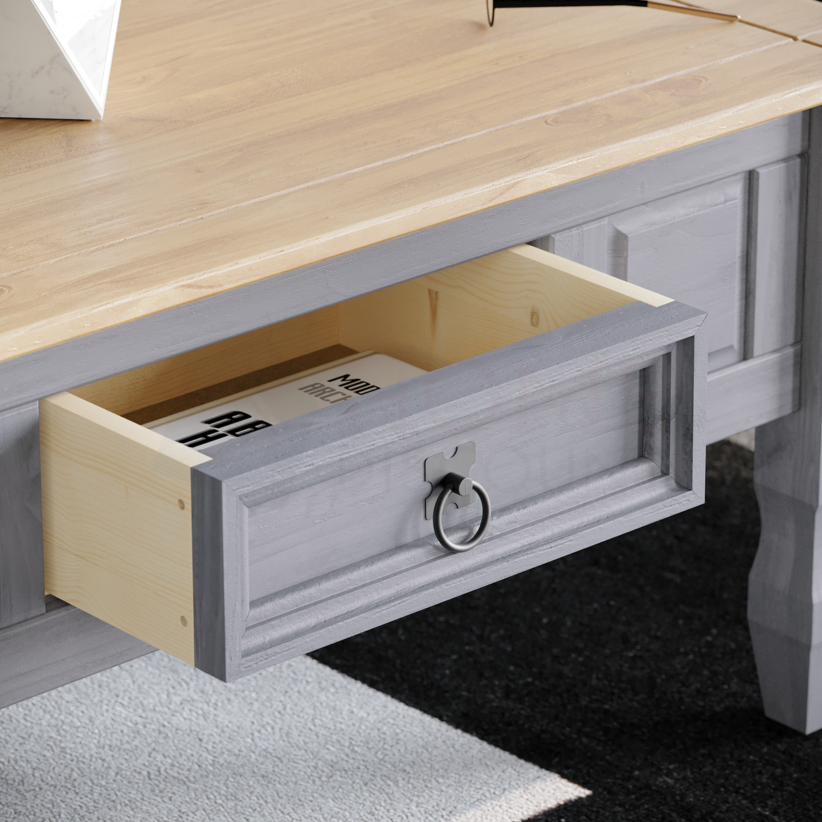 Corona 1-Drawer Coffee Table - Grey