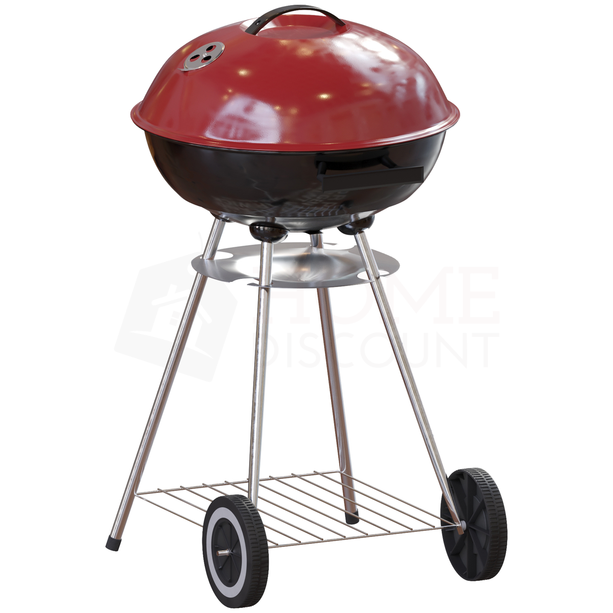 Memphis Freestanding Kettle Grill BBQ, Red & Black