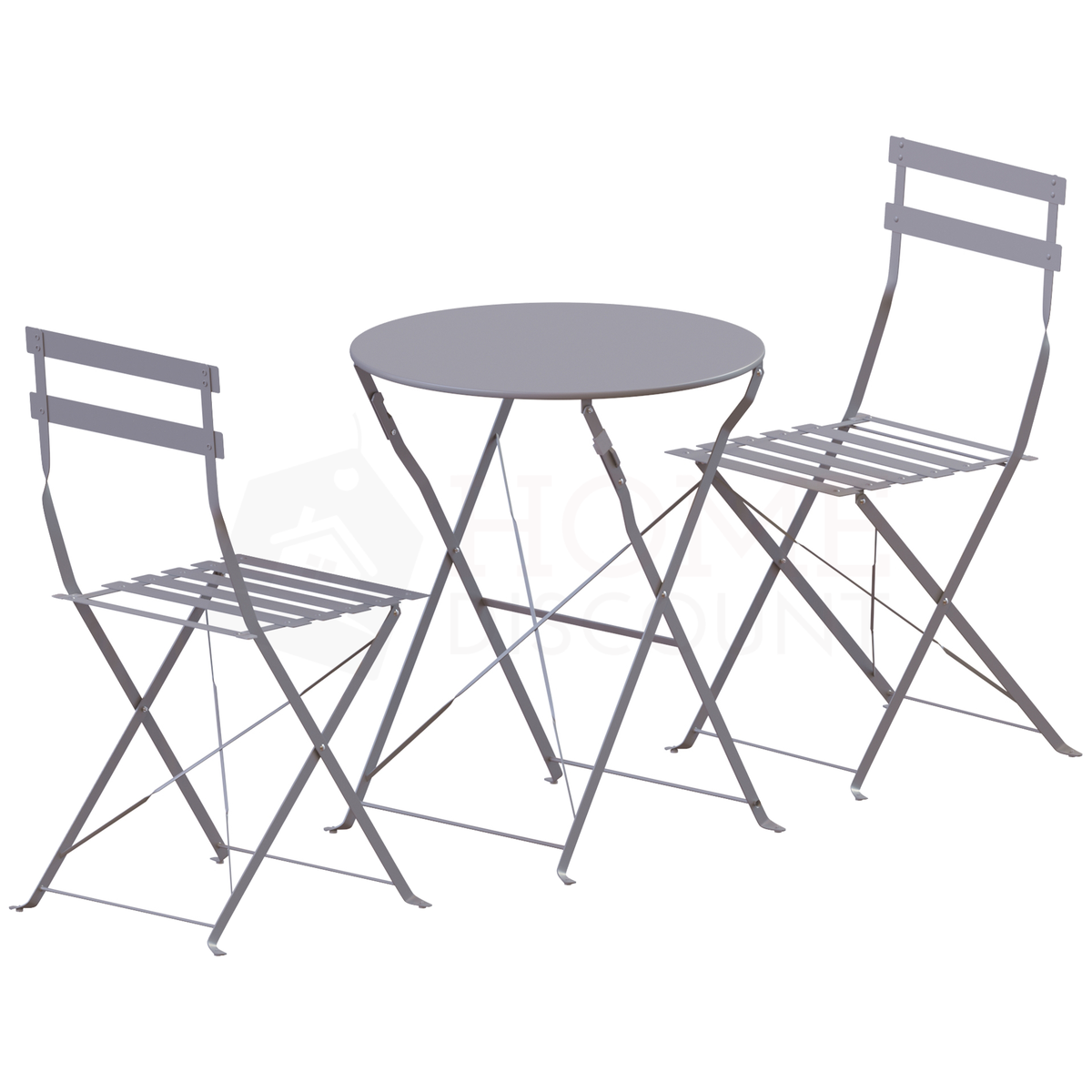 Porto 2-Seater Metal Bistro Set - Light Grey