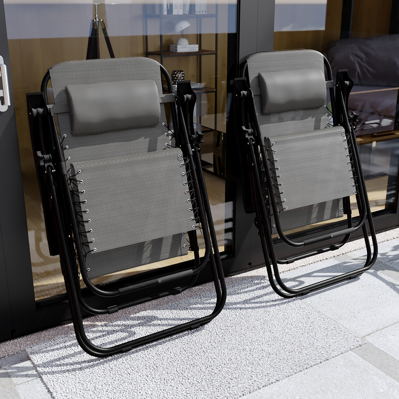 2 Pack Zero Gravity Chairs, Grey