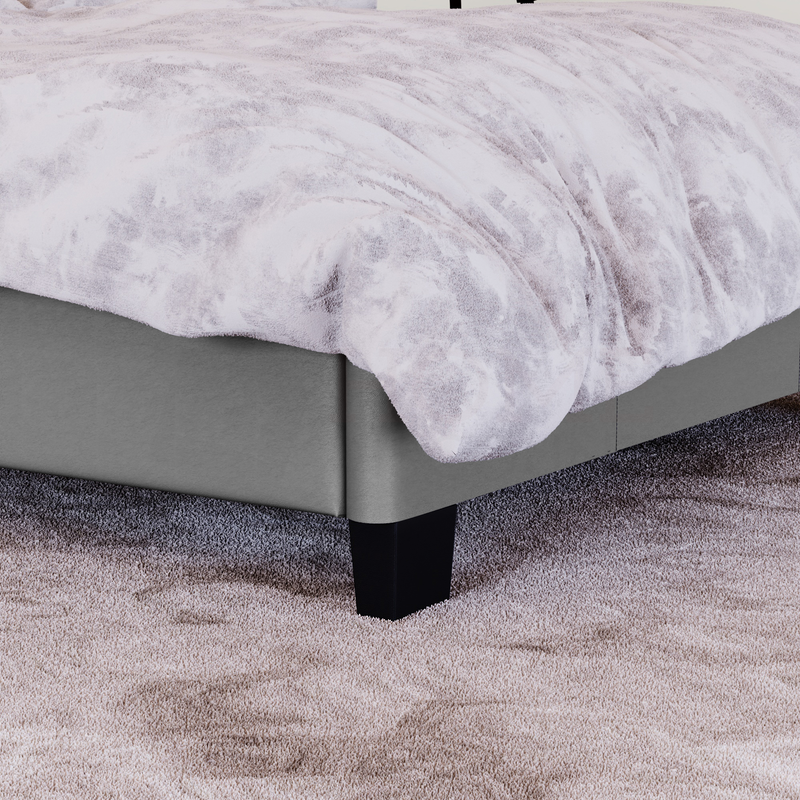 Lisbon Single Faux Leather Bed, Grey