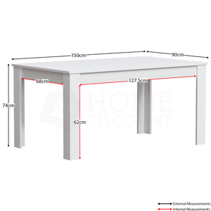 Medina 6-Seater Dining Table - White