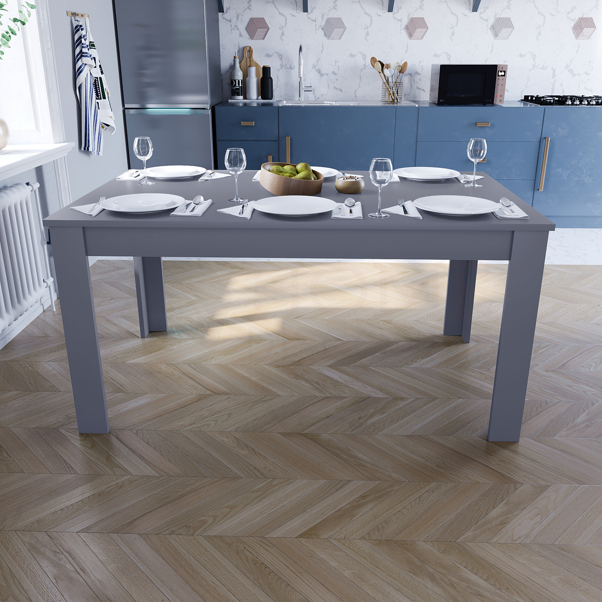 Medina 6-Seater Dining Table - Grey