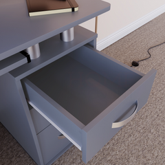 Otley 3 Drawer Computer Desk, Grey