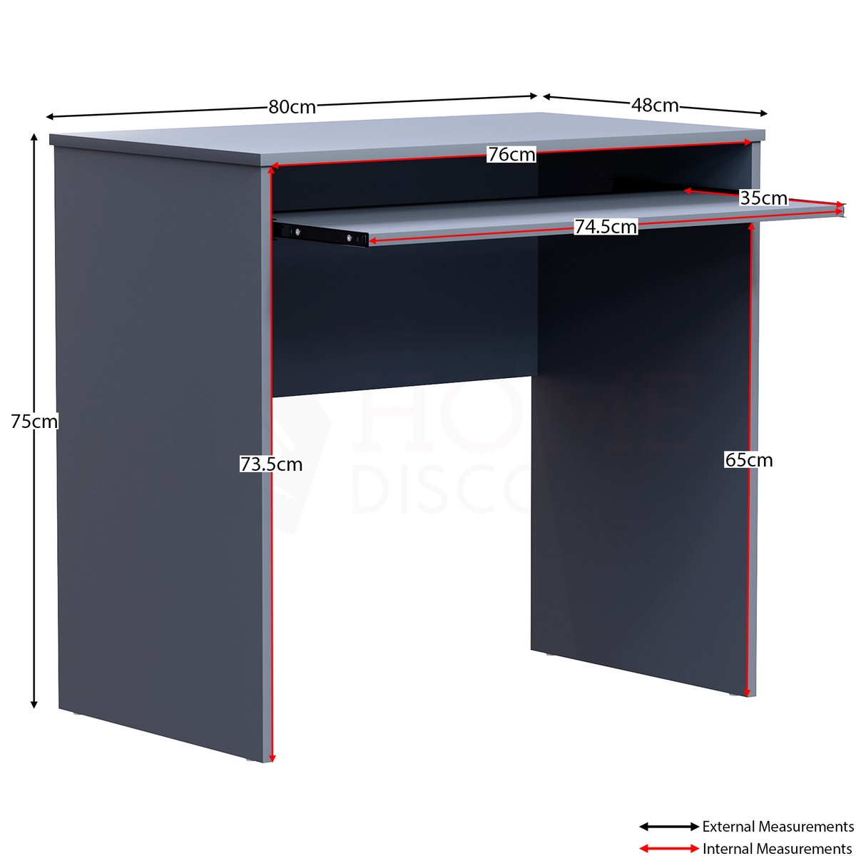Huby Computer Desk, Grey