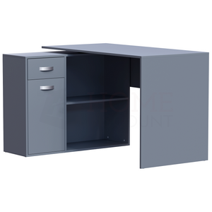 Longton 1-Door 1-Drawer Adjustable Computer Desk, Grey