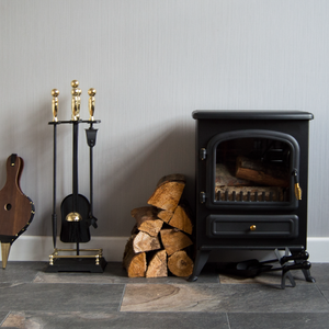 5-Piece Elton Companion Set - Black & Brass