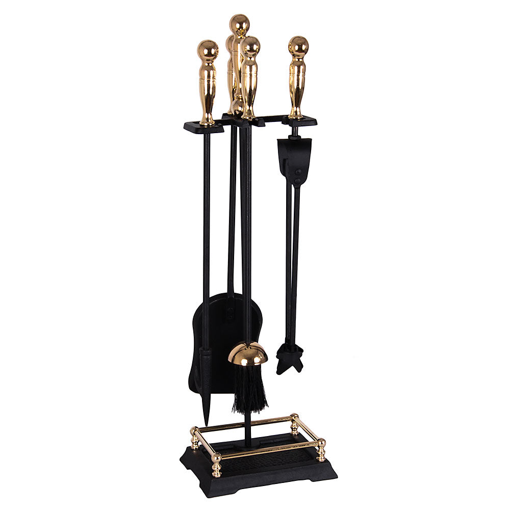 5-Piece Elton Companion Set - Black & Brass