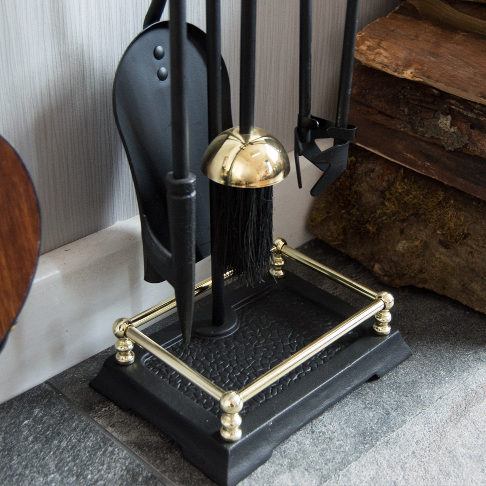 5-Piece Elton Companion Set - Black & Brass
