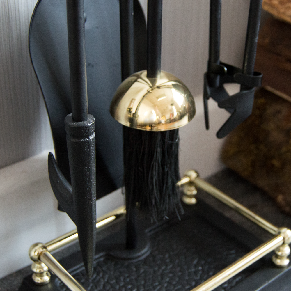 5-Piece Elton Companion Set - Black & Brass