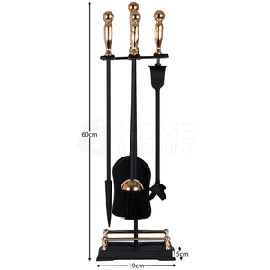 5-Piece Elton Companion Set - Black & Brass