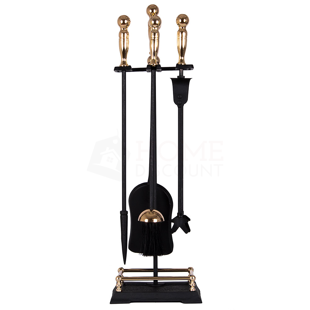 5-Piece Elton Companion Set - Black & Brass