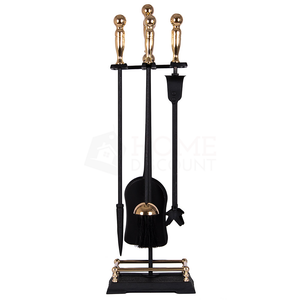 5-Piece Elton Companion Set - Black & Brass