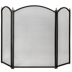 Selby 3 Panel Fire Guard, Black