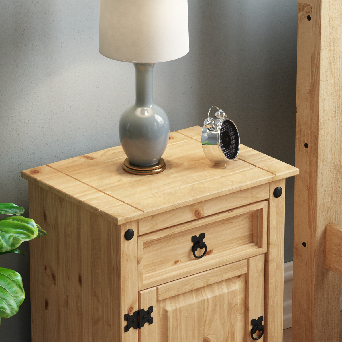 Corona 1-Drawer 1-Door Bedside Cabinet