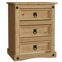 Corona 3-Drawer Bedside Chest