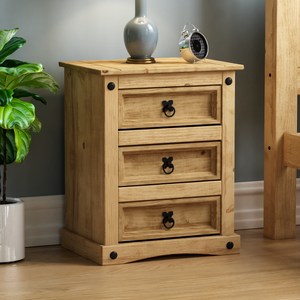 Corona 3-Drawer Bedside Chest