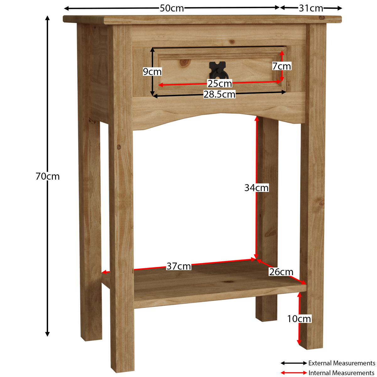 Corona 1-Drawer Console Table