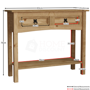Corona 2-Drawer Console Table