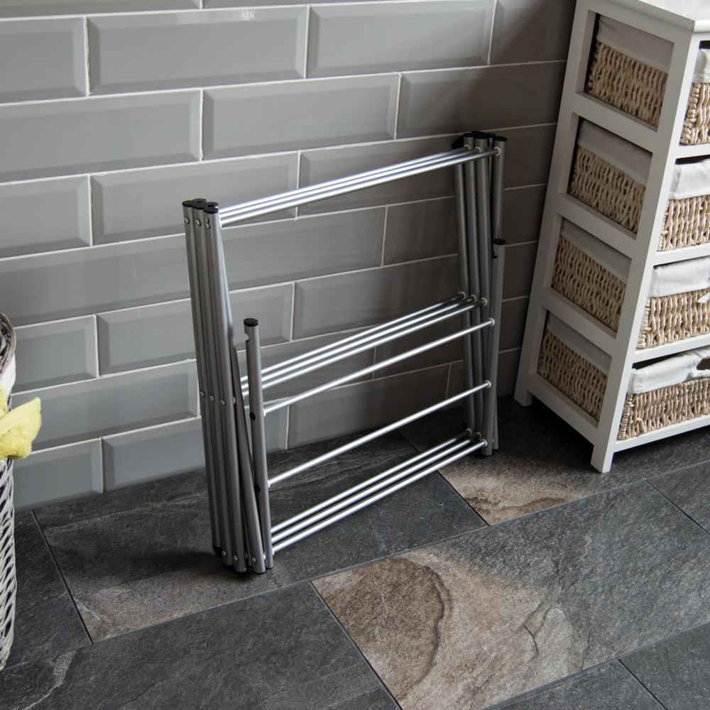 3-Tier Metal Clothes Airer - Silver