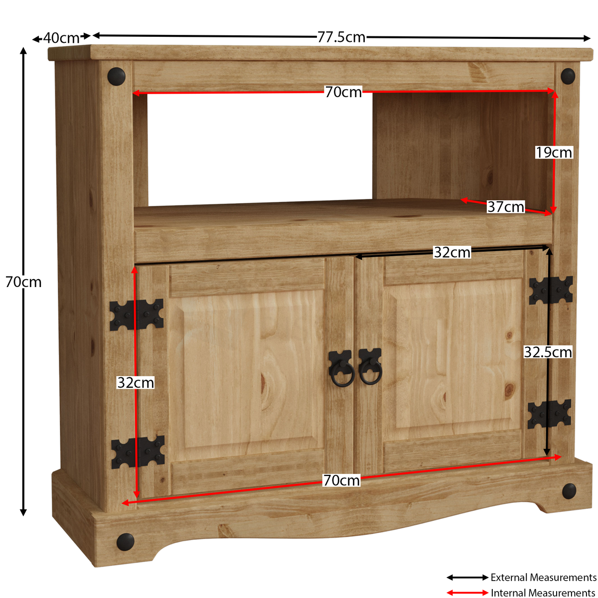 Corona 2-Door Corner TV Unit