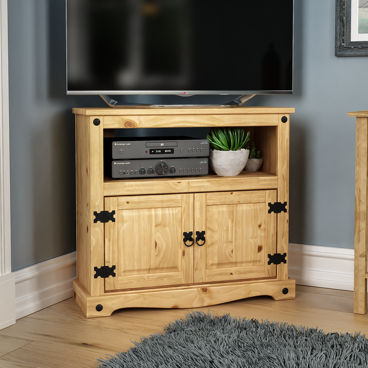 Corona 2-Door Corner TV Unit