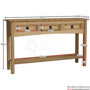 Corona 3-Drawer Console Table