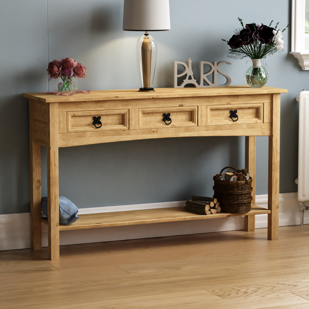 Corona 3-Drawer Console Table