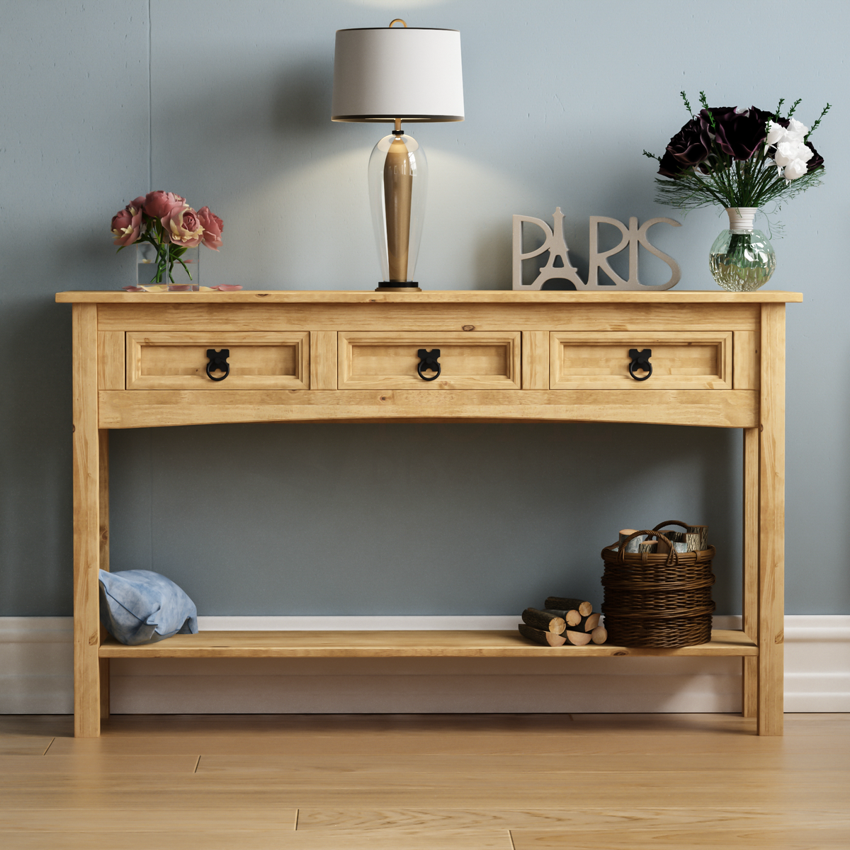 Corona 3-Drawer Console Table