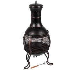 Black and Gold Steel Chimnea