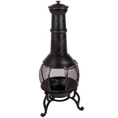 Black and Gold Steel Chimnea, Large