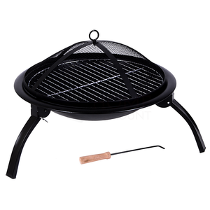 Folding Steel Fire Pit - Black