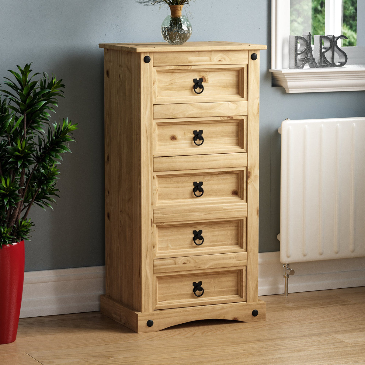 Corona 5-Drawer Narrow Chest
