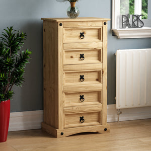 Corona 5-Drawer Narrow Chest