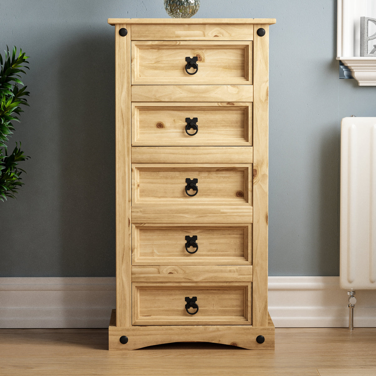 Corona 5-Drawer Narrow Chest