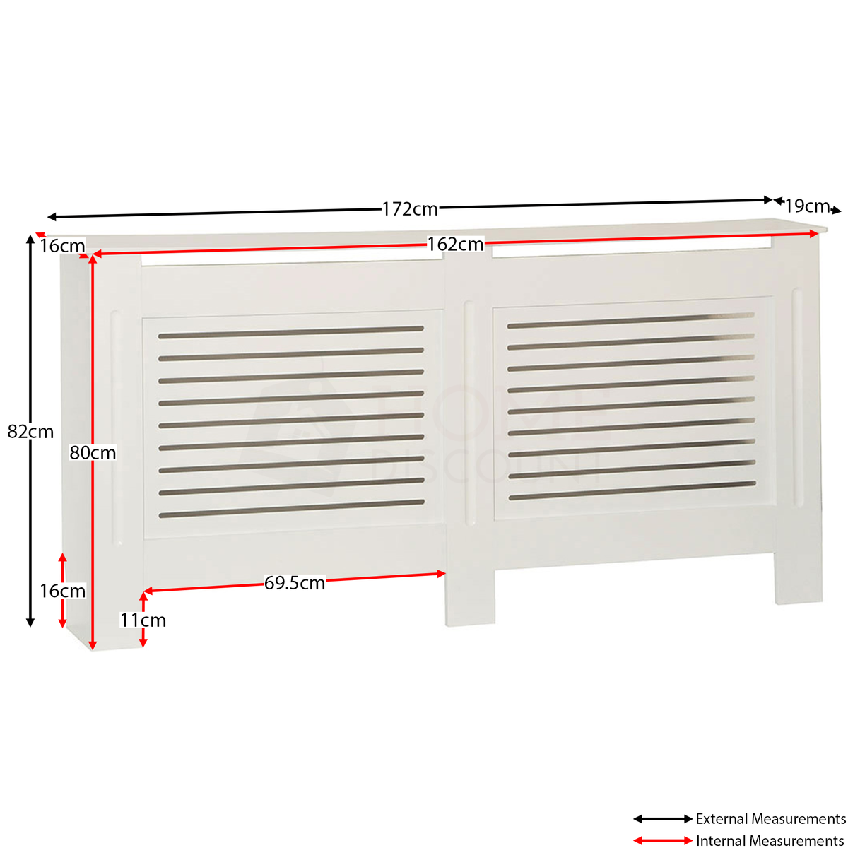 Milton Radiator Cover - White, Extra Large