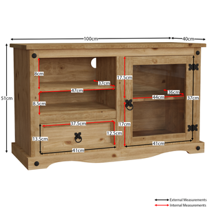Corona 1-Door 1 Drawer Entertainment Unit