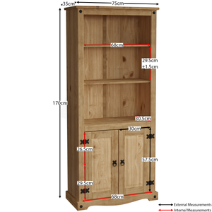 Corona 2-Door Bookcase
