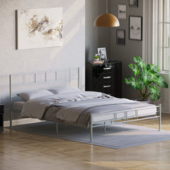 Dorset Bed 5ft King Size, Silver