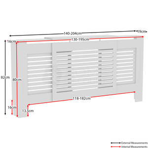 Milton Adjustable Radiator Cover - 140 to 204cm