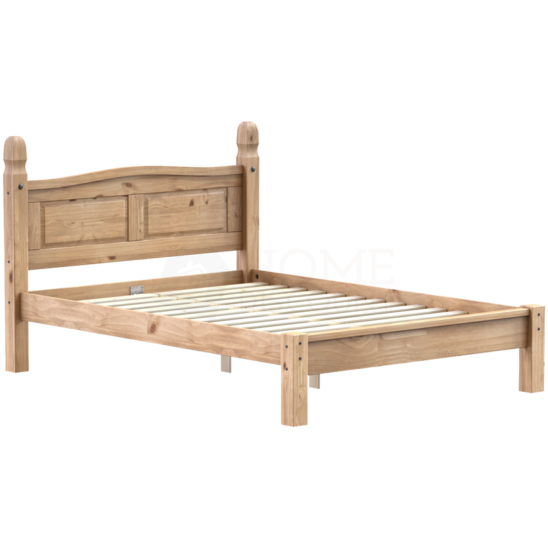 Corona Low Foot End Double Bed - Pine
